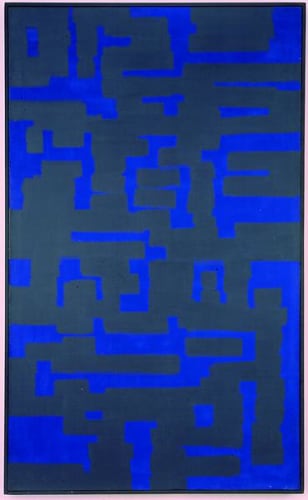 Ad Reinhardt: Blue and Grey, 1950. Oil on canvas, 60 x 36 1/4 inches (152.4 x 92 cm)