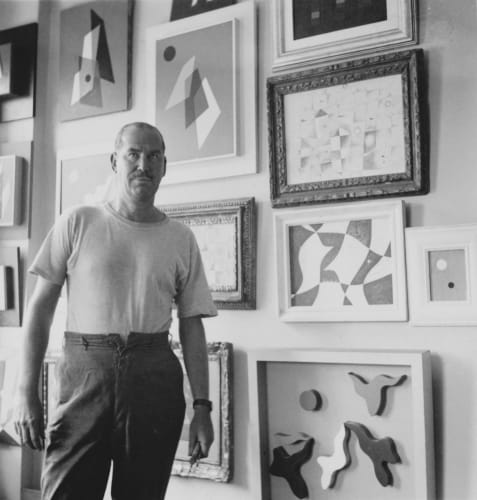 Charles Green Shaw in his studio, c. 1945, © Smithsonian Archives of American Art