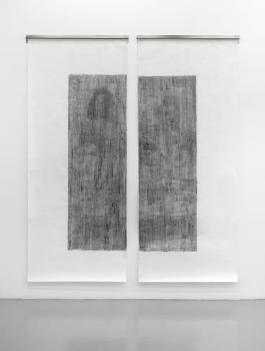 Jacopo Rinaldi, Untitled (iio sono un disgraziato il mio destino è di morir in prigione strangolato), 2023, fine art Awagami Factory paper, metal structures, cm 194 x 240