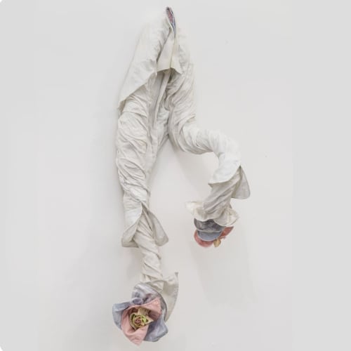 I Can't Help It, 2019, men shirts, mixed media, cm 100 x 28 x 25