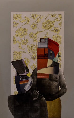 I BREAK THE PROMISE I MADE FROM HIS TONGUE NO.2, 2018, collage on paper, mixed media, cm 60 x 40