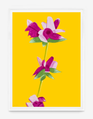 Alex Katz. Azaleas on Yellow, 2021. Image courtesy of Zeit Contemporary Art, New York