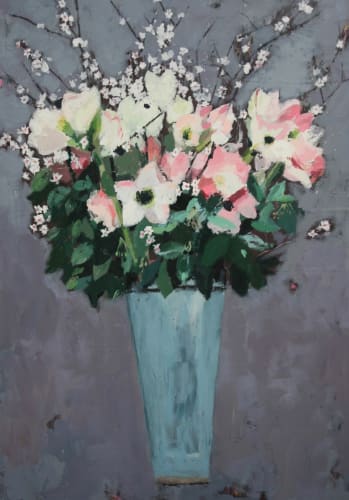 Charlotte Hardy, 'Amaryllis', acrylic on canvas, H 100 x 60 cm