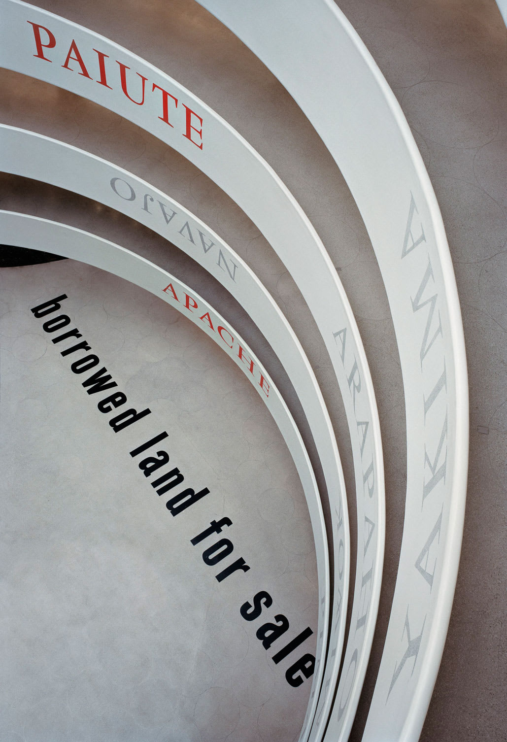 Lothar Baumgarten, AMERICA Invention, 1985-88 Site specific wall drawings; Frank Lloyd Wright rotunda, Solomon R. Guggenheim Museum, New York