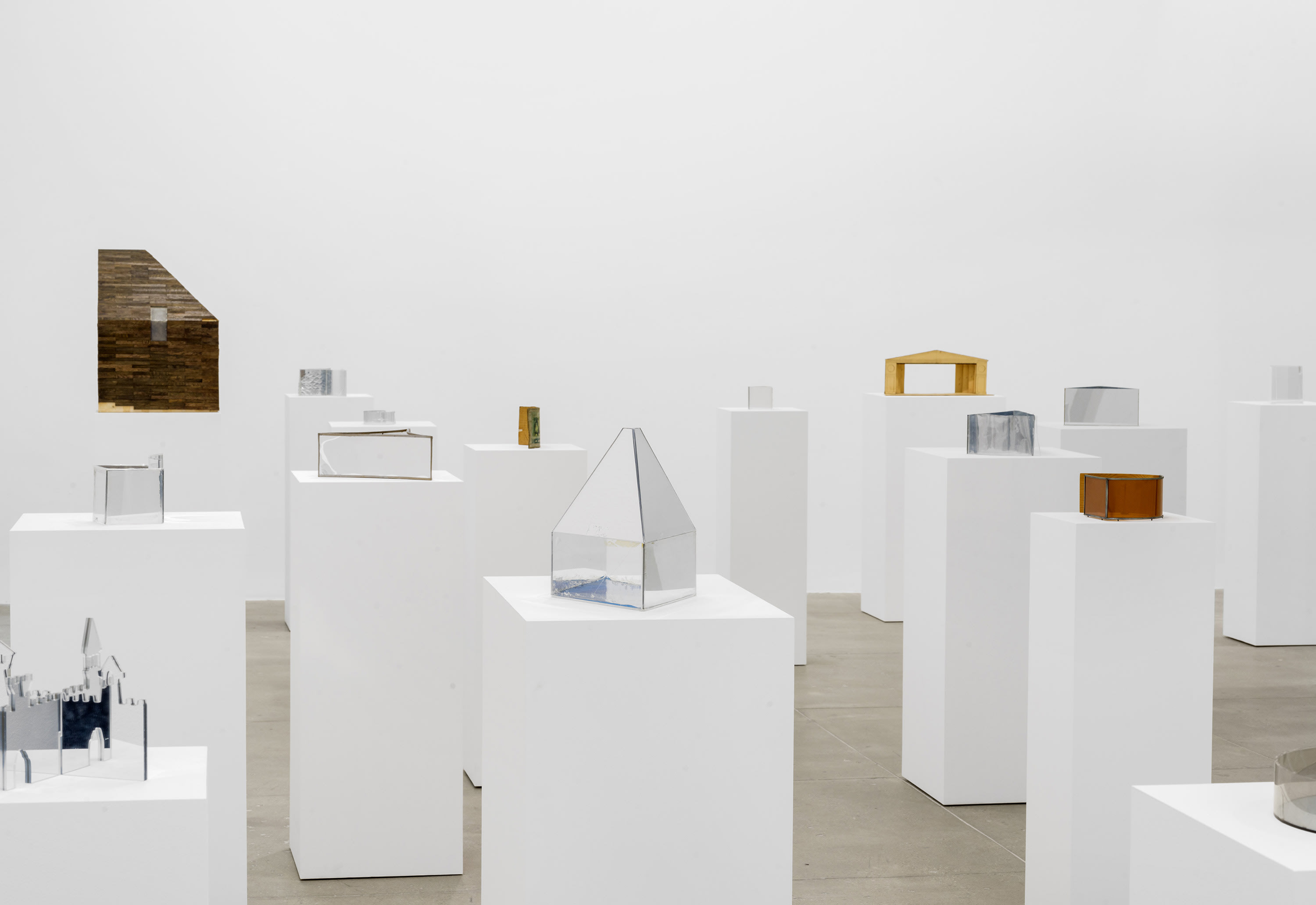 Maquettes made by Dan Graham in the South gallery of Marian Goodman gallery