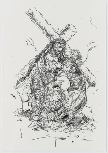 Glenn Brown, Drawing 7 (after Murillo/Murillo), 2015