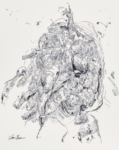 Glenn Brown, Drawing 6 (after Rubens after Michelangelo), 2013