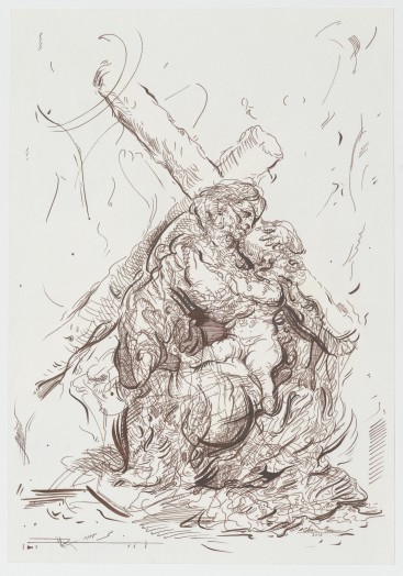 Glenn Brown, Drawing 9 (after Murillo/Murillo), 2015