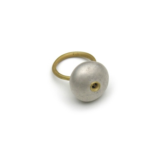 Peter Bauhuis Orifice Ring, 2014 Gold 750, Silver 925