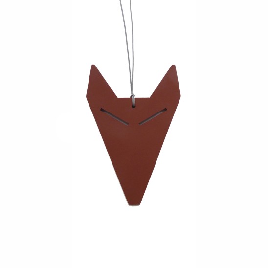 Otto Künzli Fux Pendant, 2010 MDF, “Faluner” Red, Lace 12.2 x 8.1 x 0.4 cm Edition of 40