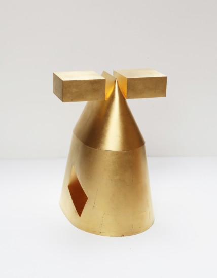 Conditions of Ornament no.19, 1993. Lidded Container, Brass and Gold Leaf finish