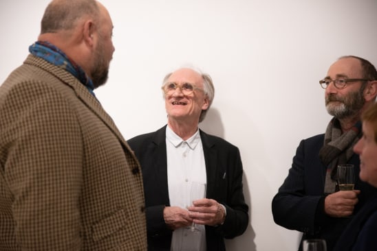Michael Rowe and Felix Flury talking to Paul Hedge from Hales Gallery. photography by Stefano Padoan