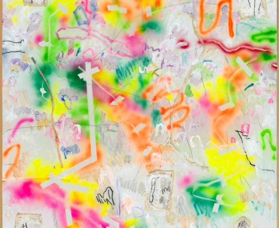 Yang Shu painted with vibrant colors and mixed materials in order to give his pictorial plane a sense of firework.