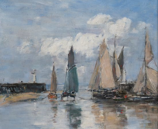 Eugène Boudin (1824-1898), Trouville, les jetées, marée haute