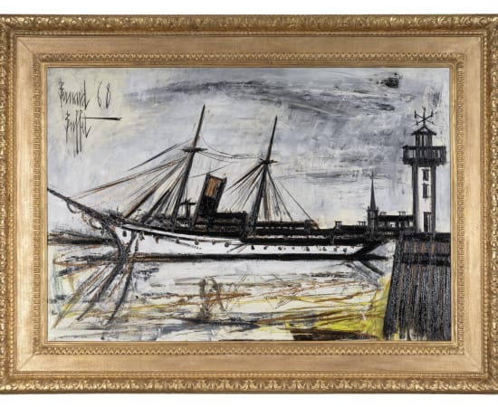 Bernard Buffet (1928-1999), Yacht et phare, 1968