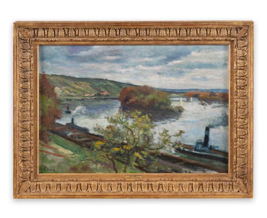 Maximilien Luce (1858-1941), La Seine à Rolleboise au printemps