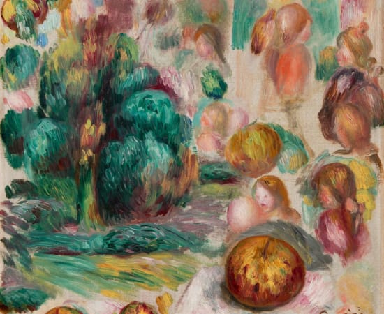 Pierre-Auguste Renoir (1841-1919), Têtes, arbres et fruits, circa 1892