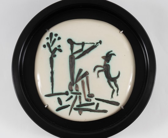 Pablo Picasso (1881-1973), Joueur de flûte et chèvre (A.R. 382), 1956
