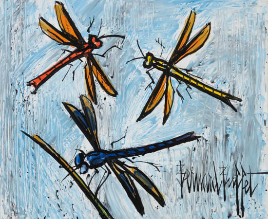 Bernard Buffet (1928-1999), Trois libellules , 1996