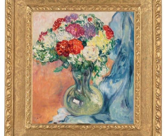 Louis Valtat (1869-1952), Chrysanthèmes au drap bleu, circa 1910