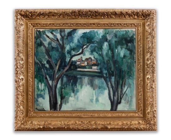 Maurice De Vlaminck (1876-1958), Village et bord de rivière, circa 1911-1912