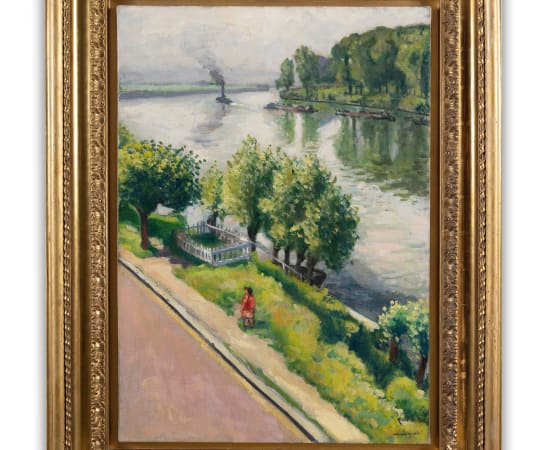 Albert Marquet (1875-1947), Petite fille au bord de l'eau, La Frette, circa 1945