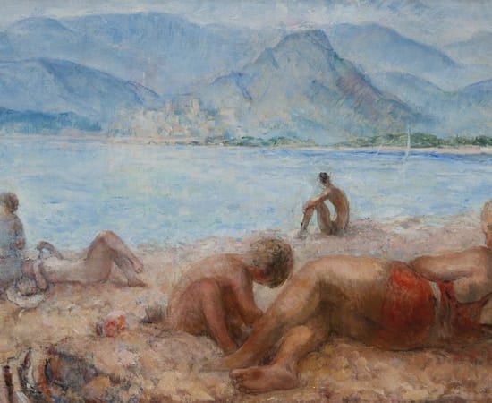Henri Lebasque, Baigneurs sur la plage de Cagnes-sur-Mer, circa 1928-1929