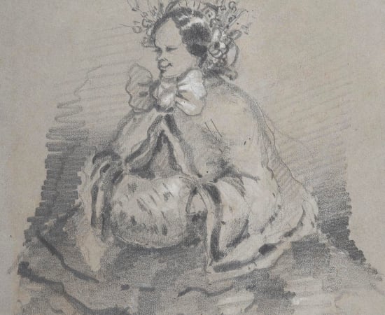 Claude Monet (1840-1926), Caricature d'une femme, circa 1857