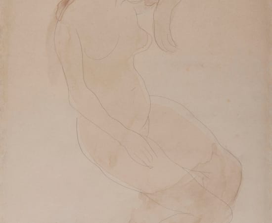 Auguste Rodin, Femme nue accoudée vers la droite, circa 1896-1898