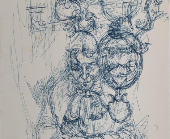 Alberto Giacometti (1901-1966), Dans le salon à Stampa, 1958