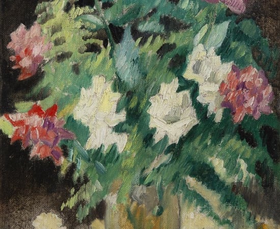 Louis Valtat (1869-1952), Vase en cristal et roses, 1931