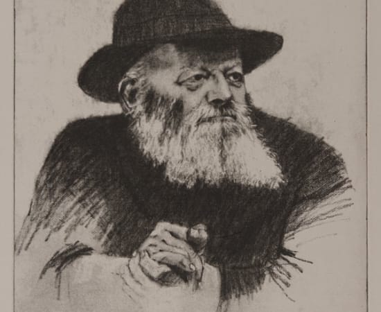Zalman Winer, Portrait of an Old Man: the Lubavitcher Rebbe, Menachem Mendel Schneerson, c. 1988
