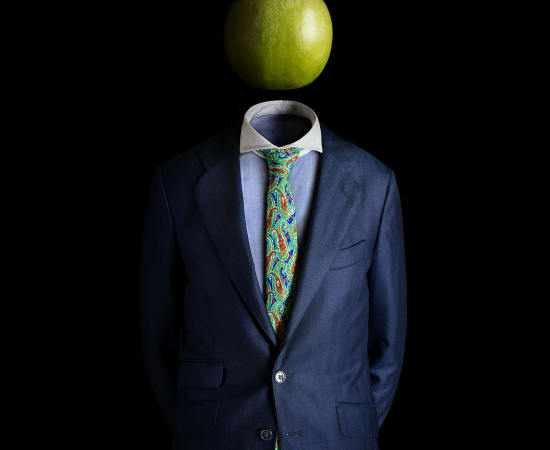 Modern surrealstic photography homage to Rene Magritte