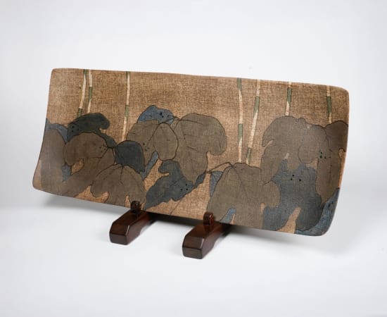 ITO Motohiko 伊藤東彦, Nunome platter 布目葛文長皿