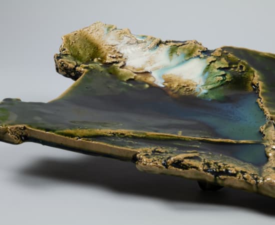 Higashida Shigemasa 東田茂正, Oribe Large Platter 織部長方皿, 2020
