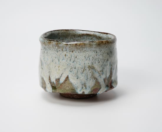 Tsuboshima Dohei 坪島 土平, Teabowl with spot glaze 茶碗斑釉