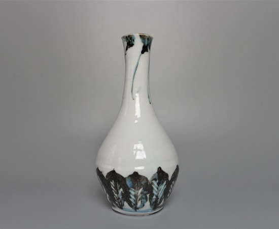 Tsuboshima Dohei 坪島 土平, Flower Vase with Design of Crane's Neck　染付つるくび花入