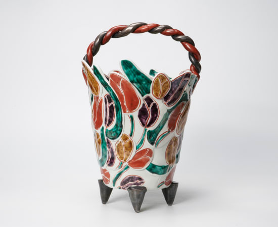 Matsuda Yuriko 松田百合子, Flower vase with basket handle