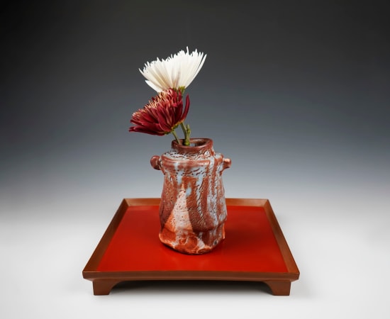 Hayashi Shotaro 林正太郎, Nezumi Shino Kakehanaire Vase 鼠志野掛花入