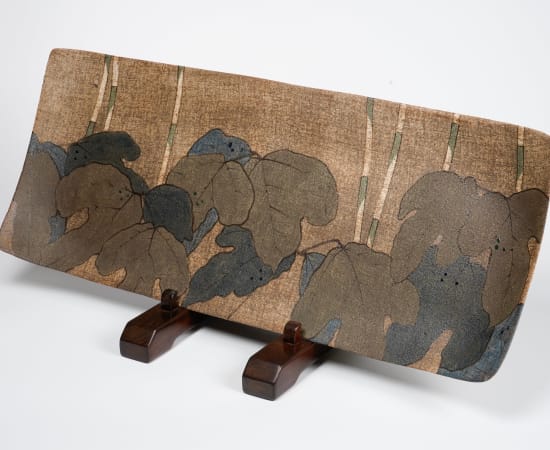 ITO Motohiko 伊藤東彦, Nunome platter 布目葛文長皿