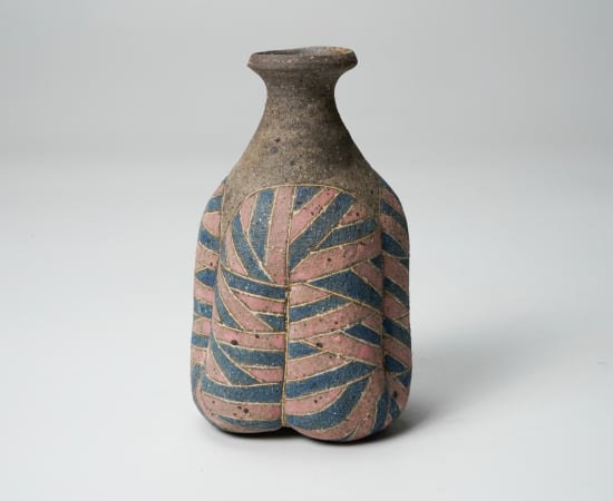 Takeuchi Shingo 竹内真吾, No. 2 Tokkuri with inlay designs 徳利, 2023