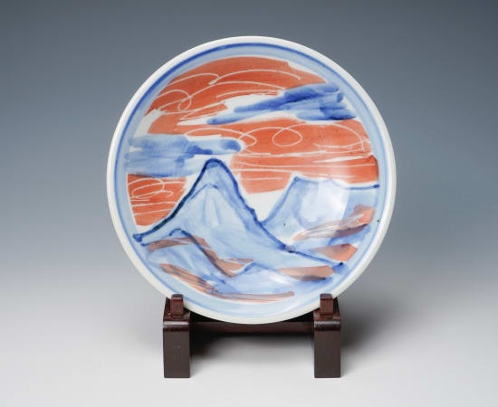 Kondo Yuzo 近藤悠三, Plate 山染付飾皿