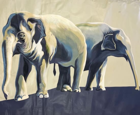 Lowell Nesbitt, Two Elephants, 1981