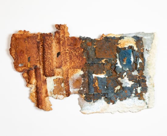 Yasue Maetake, Printed Oxidation and Indigo Blue on Fiber Relief I, 2018