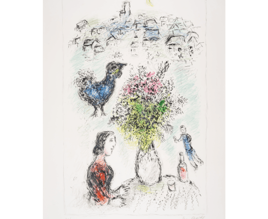 Marc Chagall, Le Bouquet Rose (The Rose Bouquet), 1980