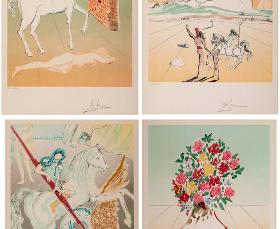 Salvador Dali, Retrospective (Four Prints), 1978