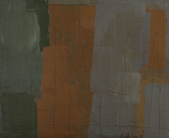 Alfredo Chighine, Composizione grigio arancio, 1958