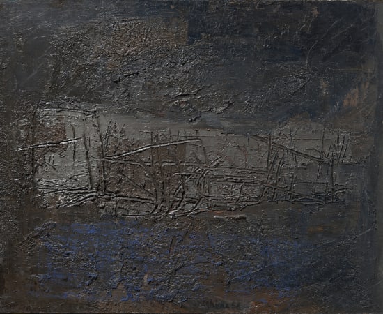 Alfredo Chighine, Spazio con una forma in grigio, 1958