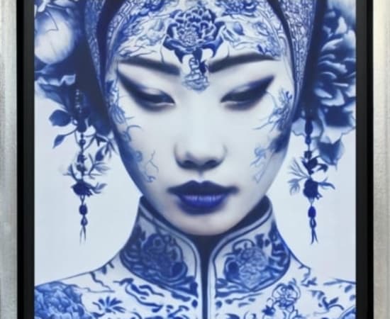 woman's face with Japanese clothing