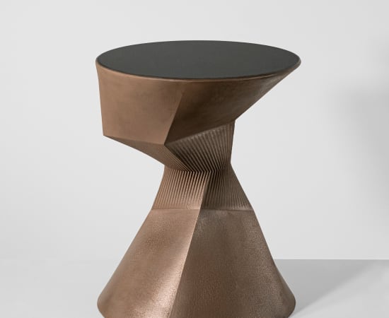 Rive Roshan, Sand in Motion Pleat Side Table Bronze